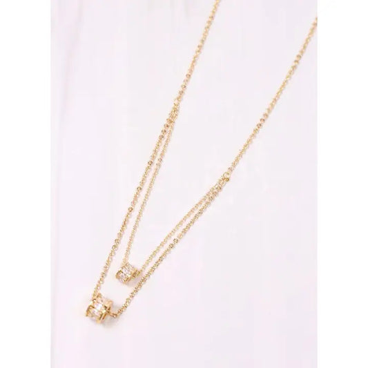 Chastain Cz Accents Necklace Gold