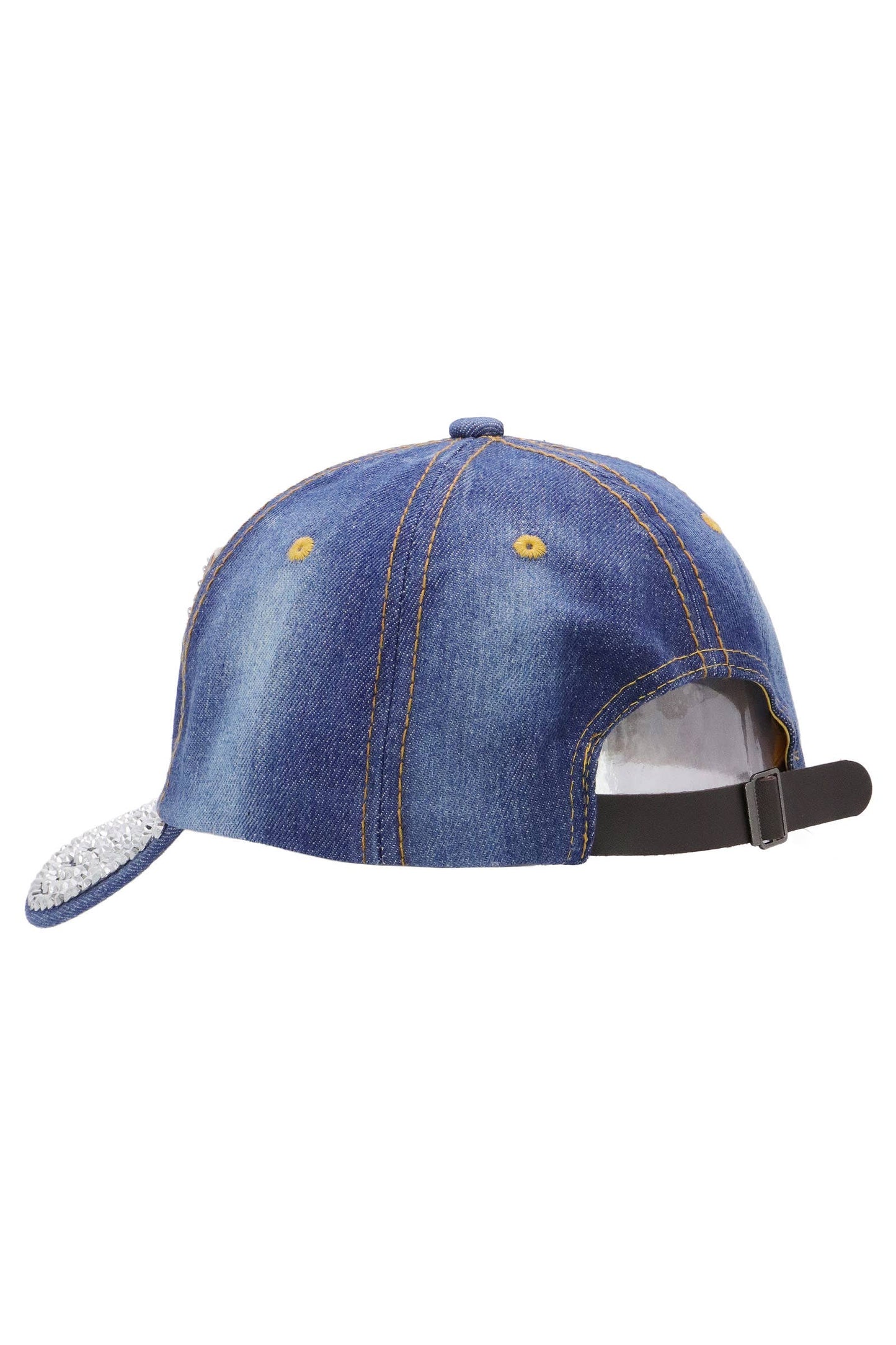 American Flag Bling Patch Denim Baseball Cap