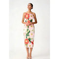 Summer Floral Embroidered Strapless Maxi