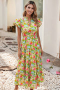 Flattering Floral Print Maxi Dress