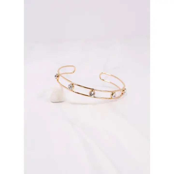 Knighton Cz Cuff Bracelet Gold