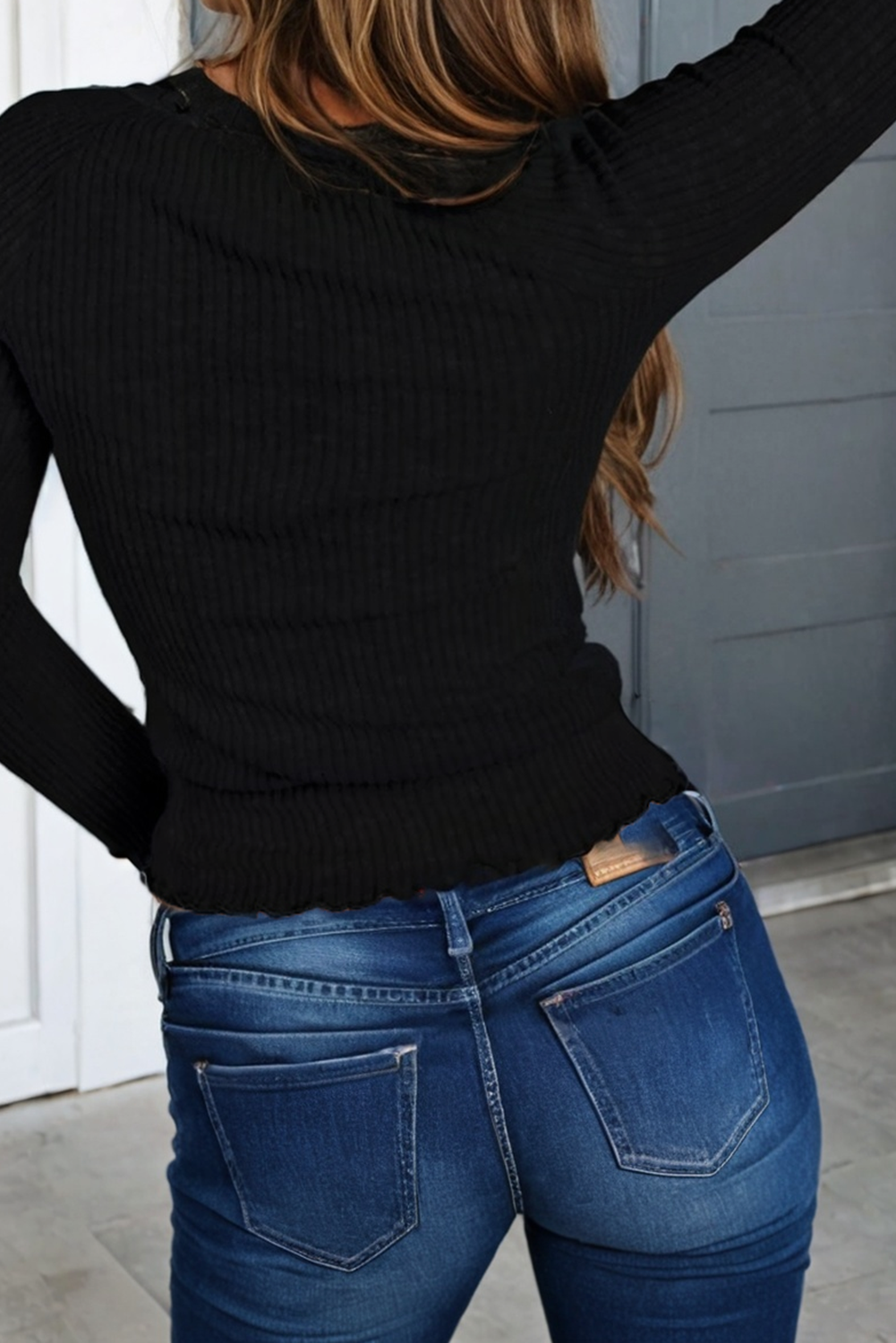 Lace Ribbed Top