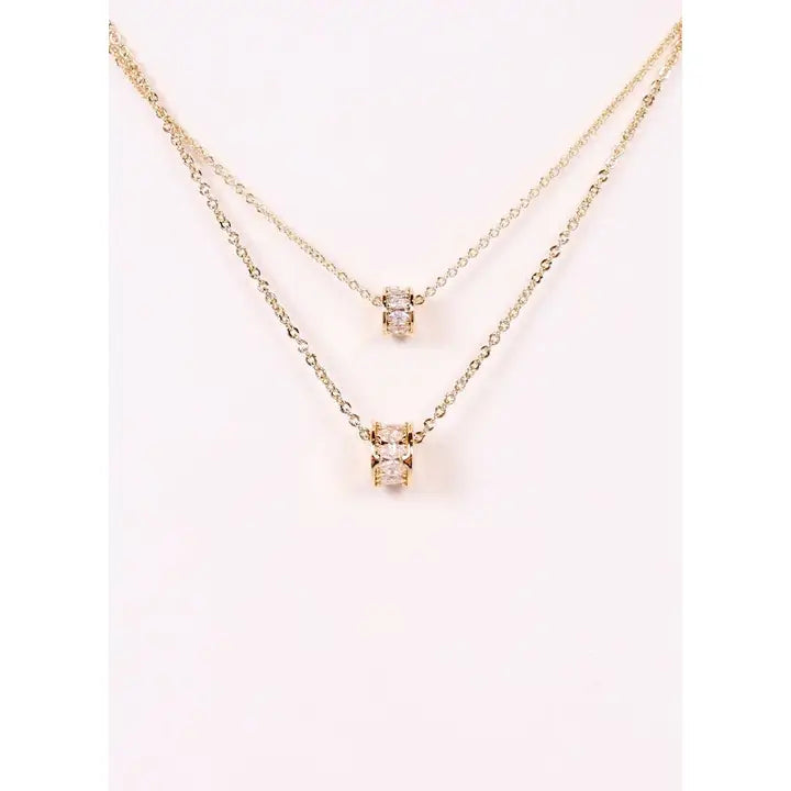 Chastain Cz Accents Necklace Gold