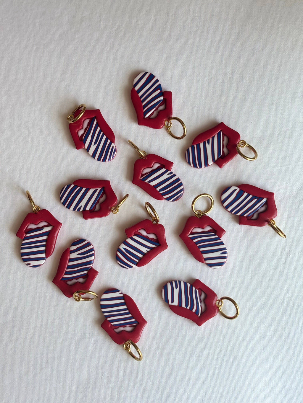 Buffalo Bills dangle earrings, tongue out earrings