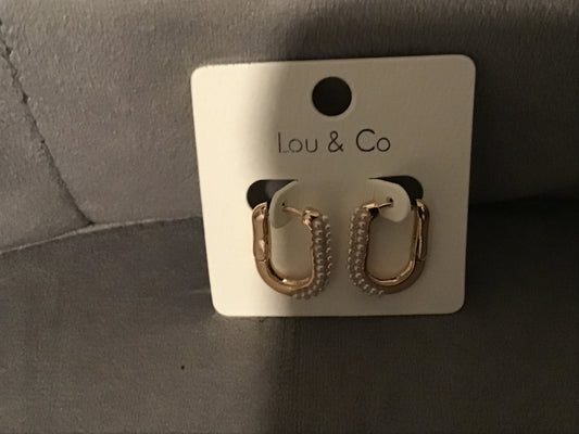 Pearl Pave Huggie Earring