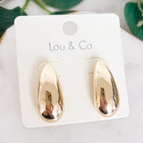 Oblong Teardrop Stud Earrings