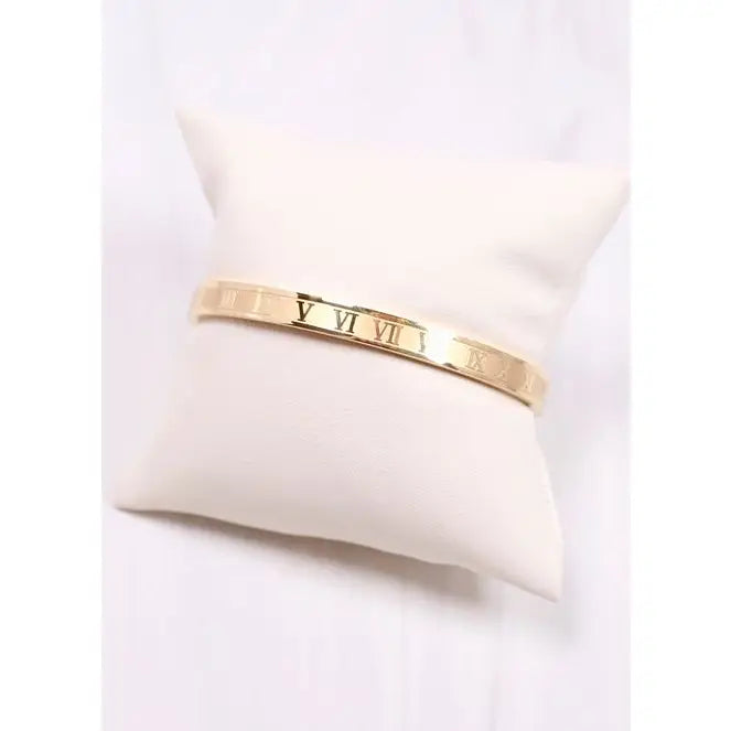 Constanzia Roman Numeral Bracelet Gold