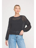 Midnight Charm Pointelle Sweater