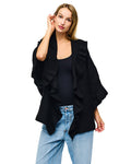 Soft Knit Kimono With Ruffles