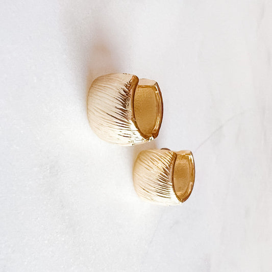 Brushed huggie earrings  Gold