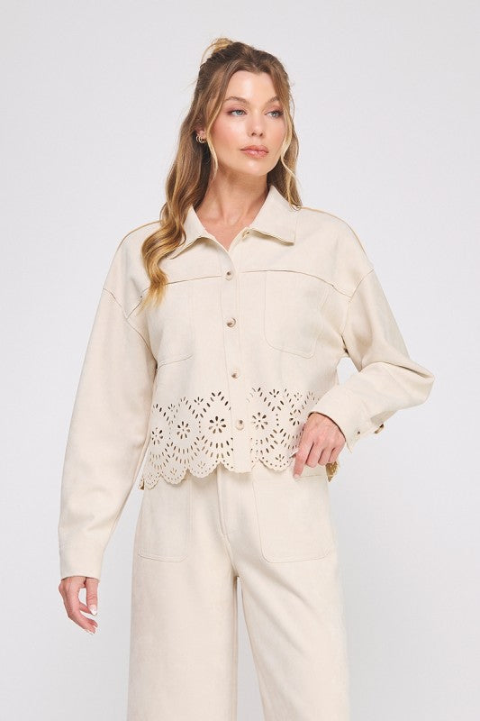 Selena Suede Shirt Jacket