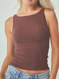 Ribbed Dainty Boat Neck Brami