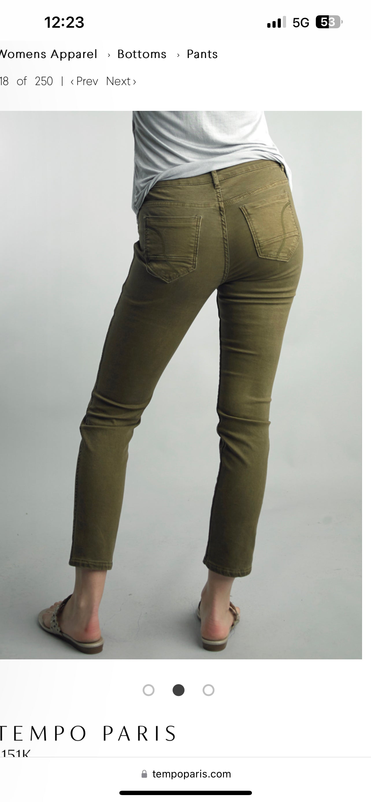 Tempo Paris  Reversible Jeans in Olive