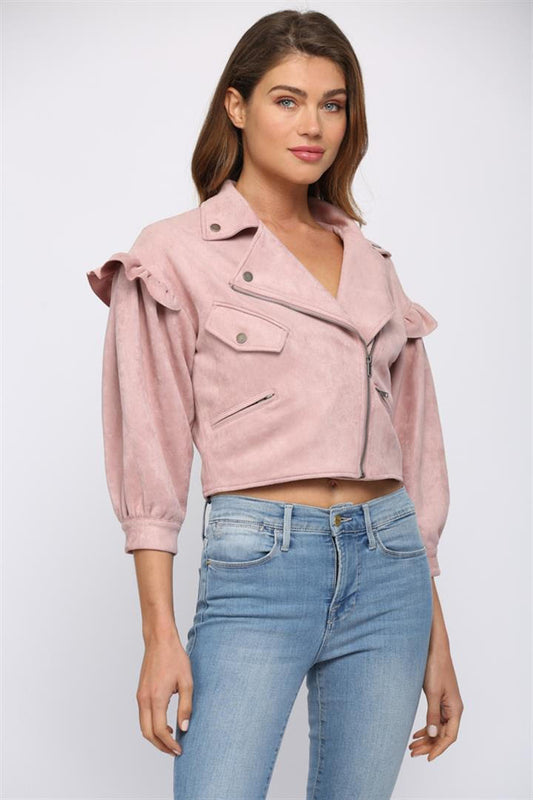 Playfull Suede Cropped Jacket