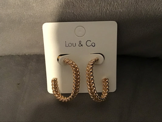 Double Braided Oval Hoop Earring