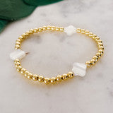 Stainless Steel Stretch Bracelet With Clover