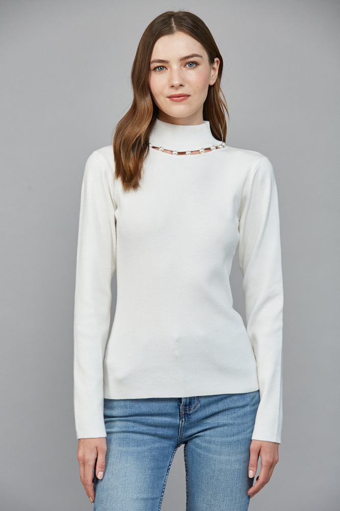 Paxton Pearl Trim Sweater