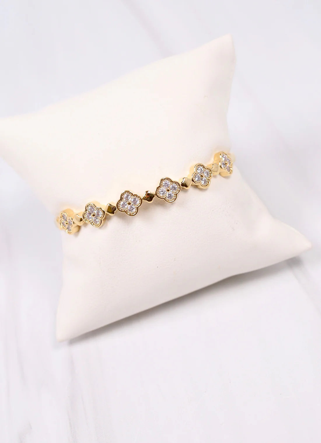 Neill CZ Clover Bracelet GOLD