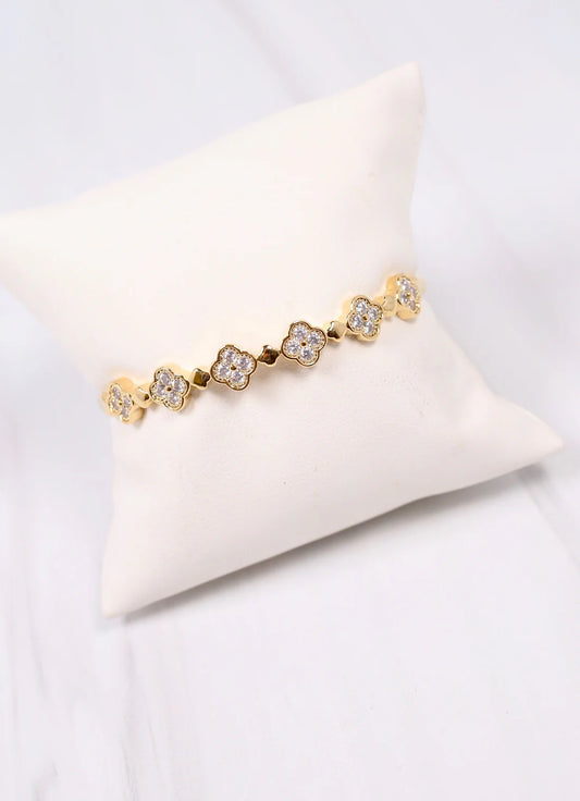 Neill CZ Clover Bracelet GOLD