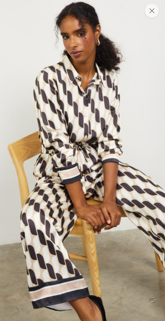 Printed Button Down Blouse