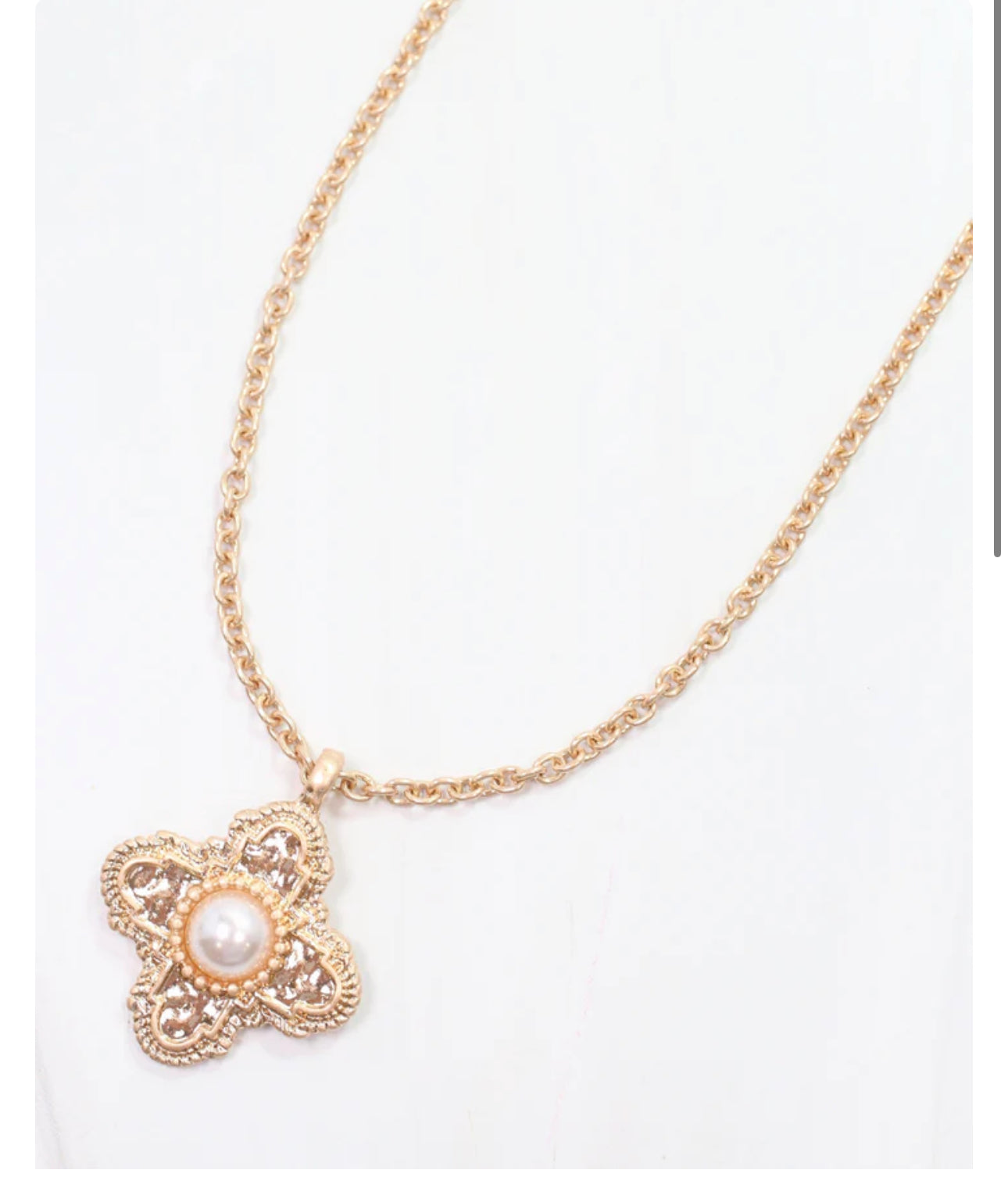 Paulina Pearl Cross Necklace