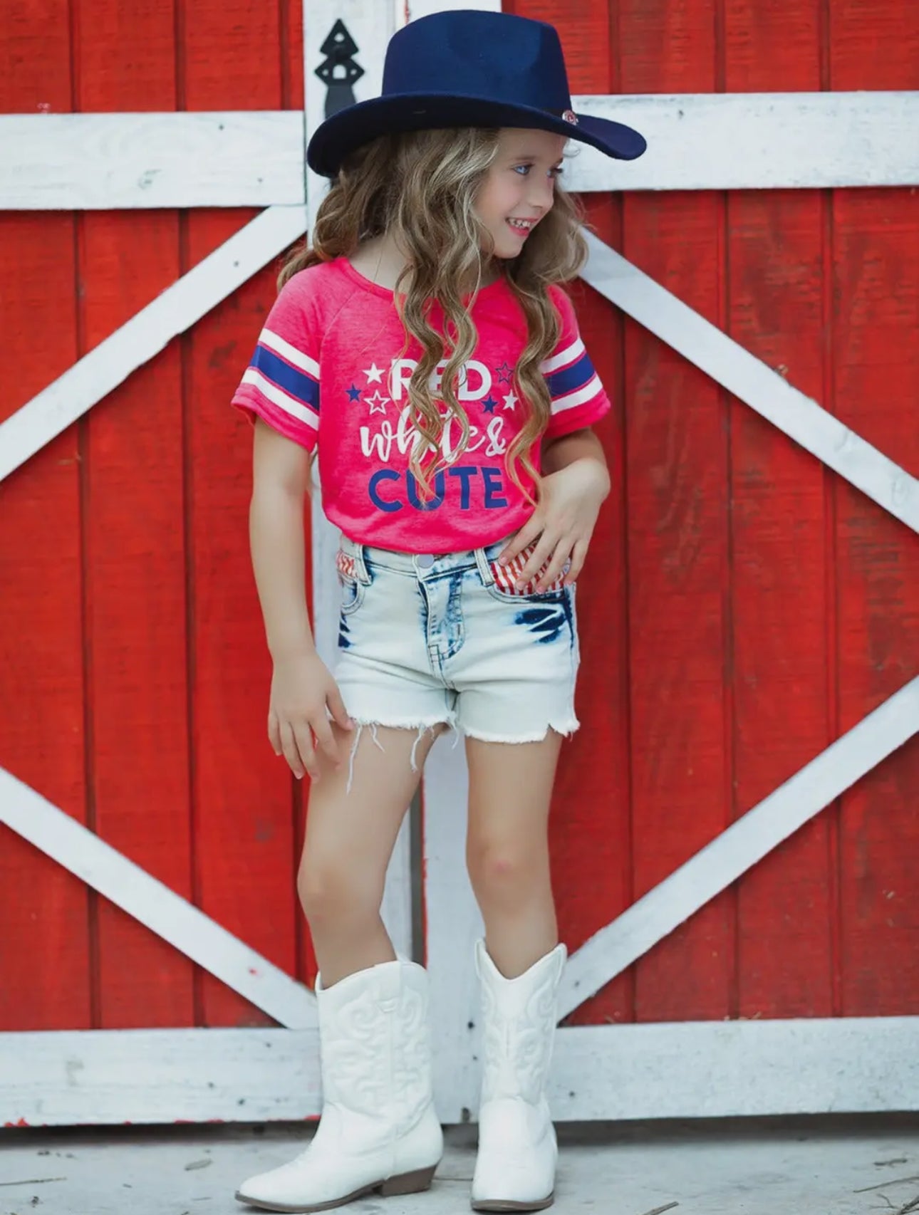 Red White And Cute Short Set