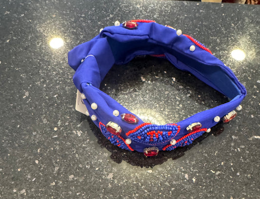 Seed Bead Football Headband
