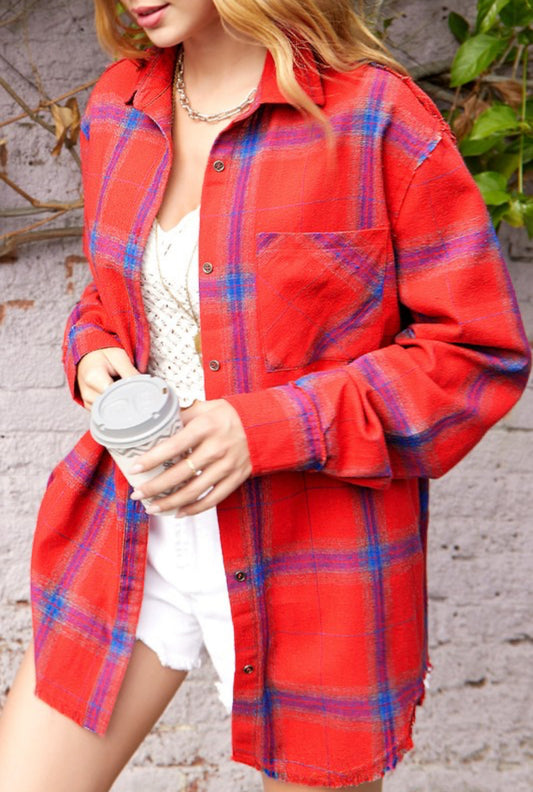 Randy Raw Edge Plaid Shirt