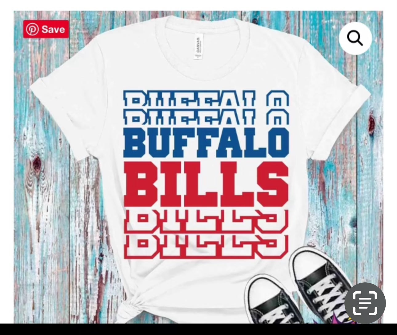 Repeating Buffalo Bills Tshirt in White or Red