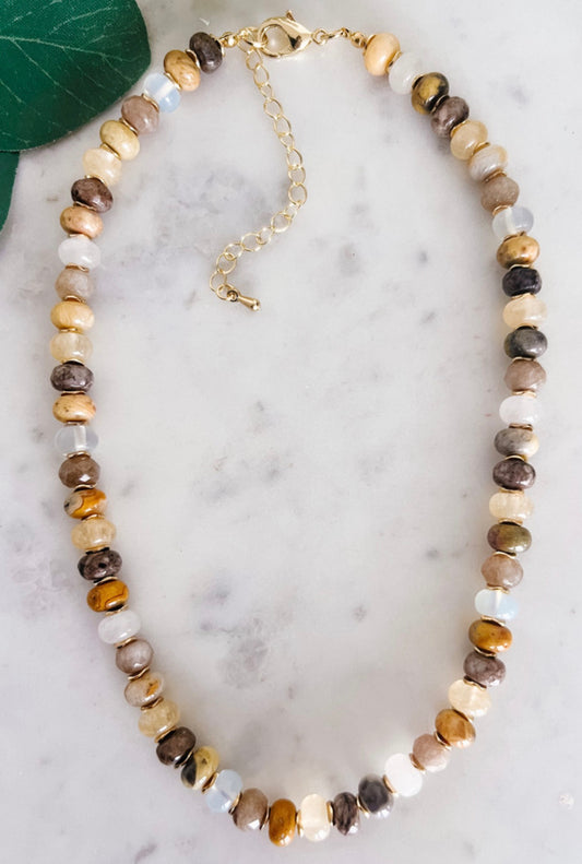 Semi Precious Beaded Necklace