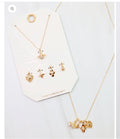 Star and Heart Charm Necklace Set