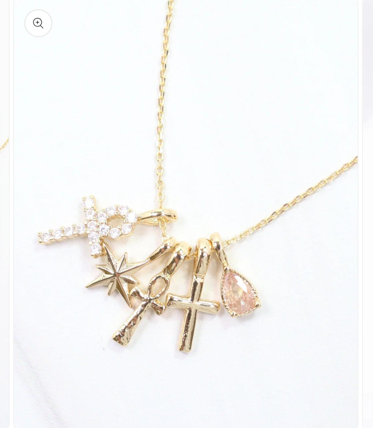 Ankh and Cross Charm Necklace Set