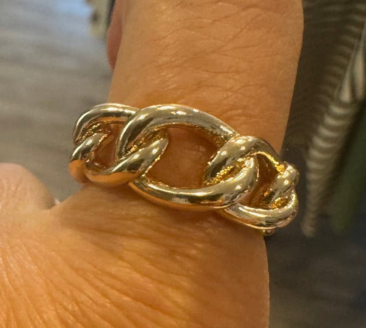 Adjustable Gold Loop Ring