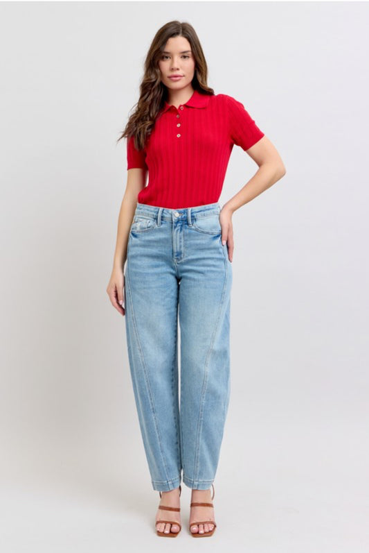 JB Side Panel Barrel Jean