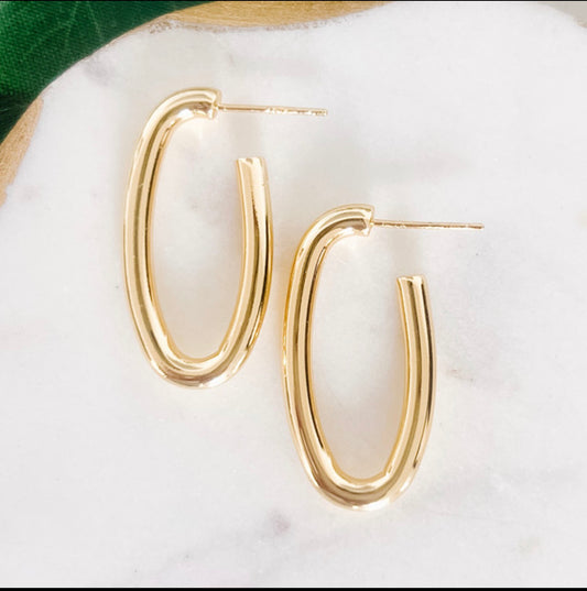 Oval Hoop Earrings