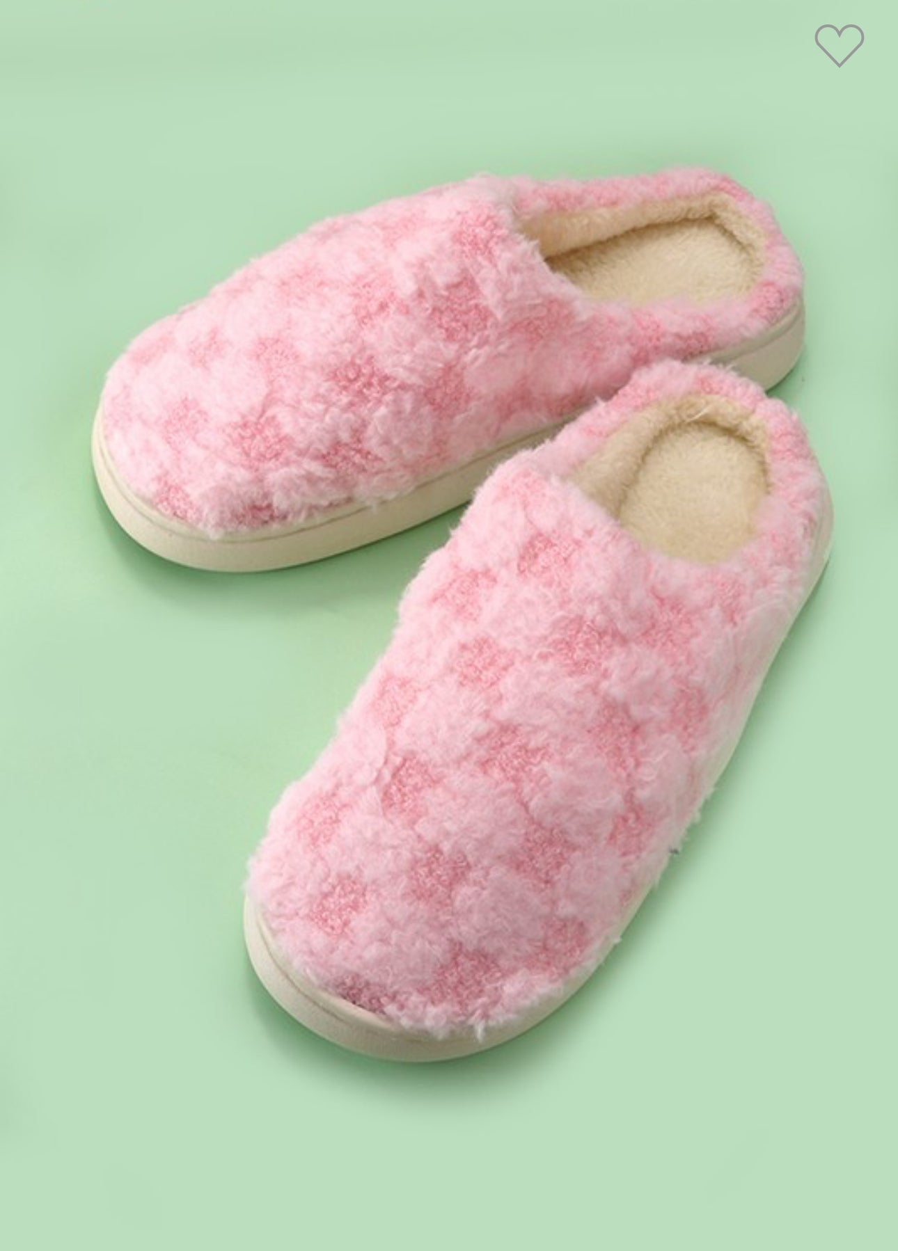 Plush Checker Slippers