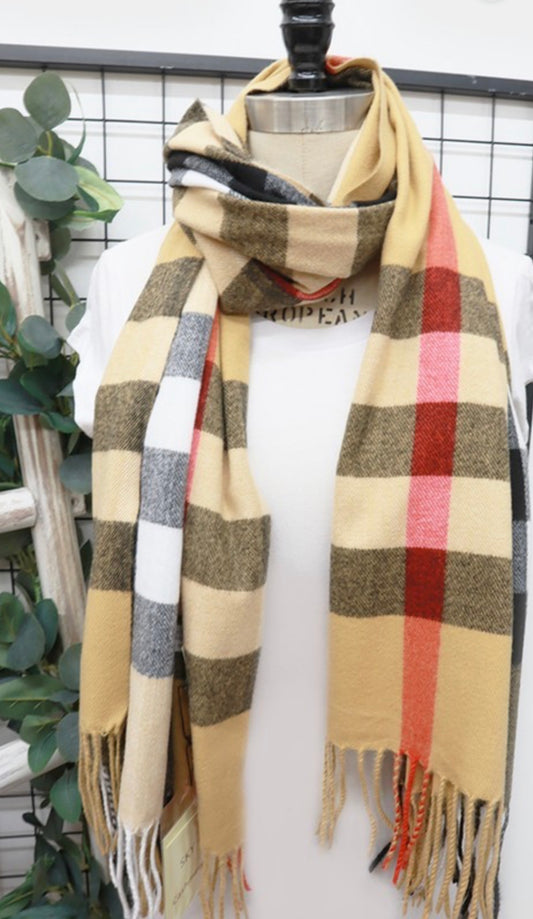Plaid Cashmere Scarf