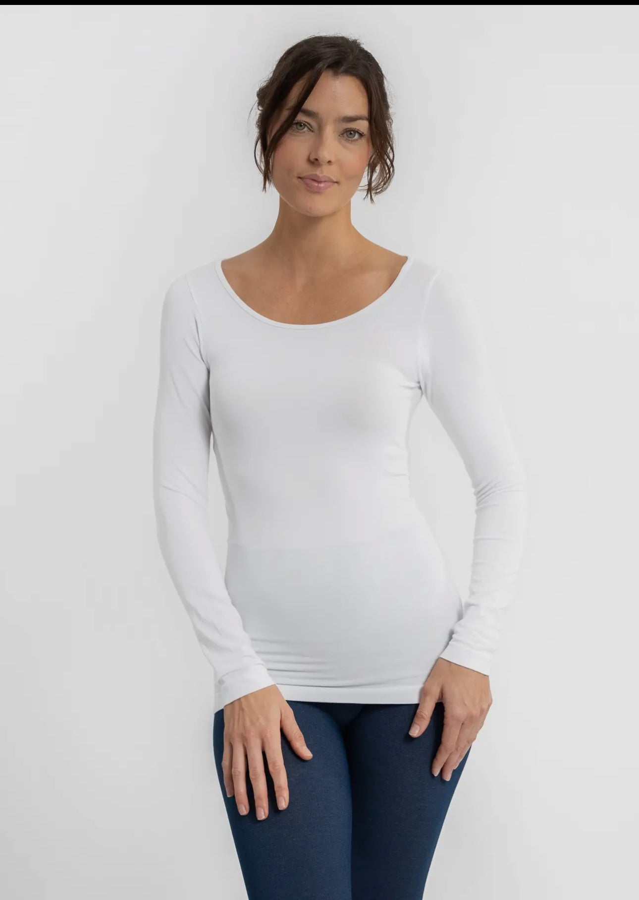 Elayna Essential Long Sleeve Top in Black or White