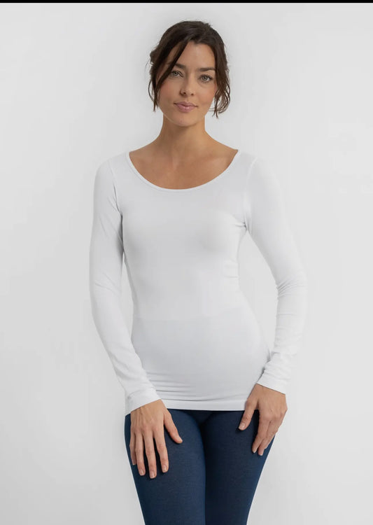 Elayna Essential Long Sleeve Top in Black or White