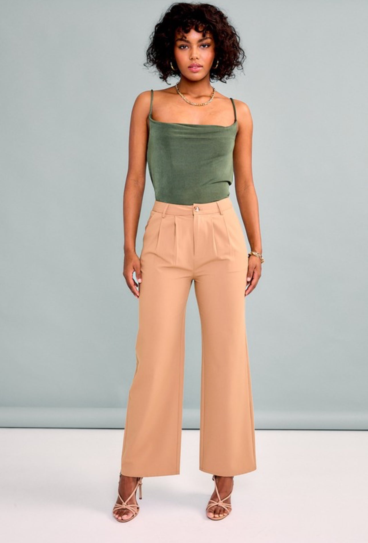Sarah Sleeveless Cowl Neck Top