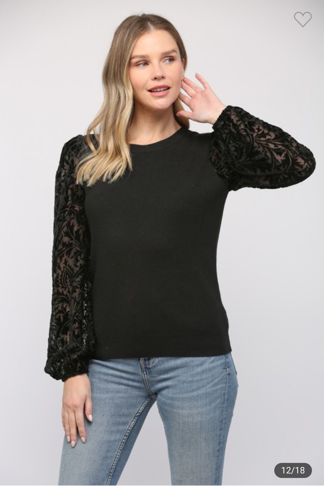 Venti Velvet Contrast Sweater