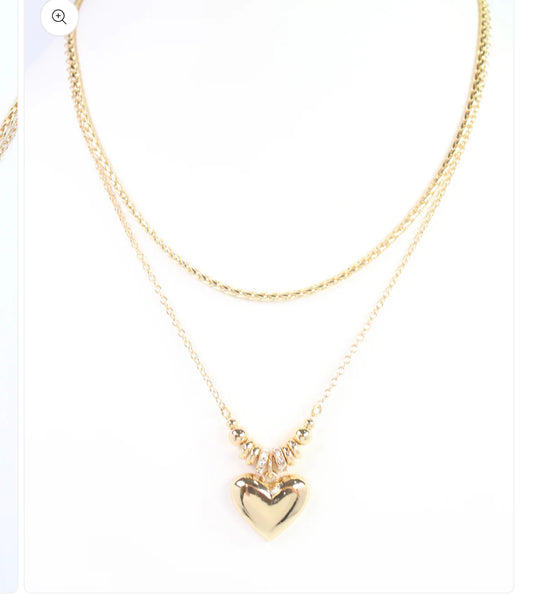 Devin Layered Heart Necklace