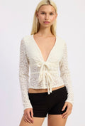 Loving Lace Tie Front Top