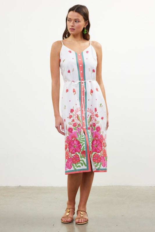 Border Print Maxi Dress