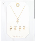 Ankh and Cross Charm Necklace Set