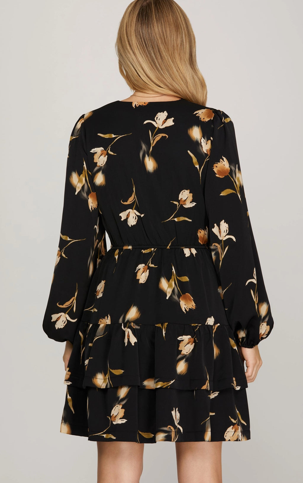 Autumn Flowers Tiered Dress