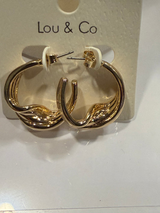 Gold Twist Hoop Earrings