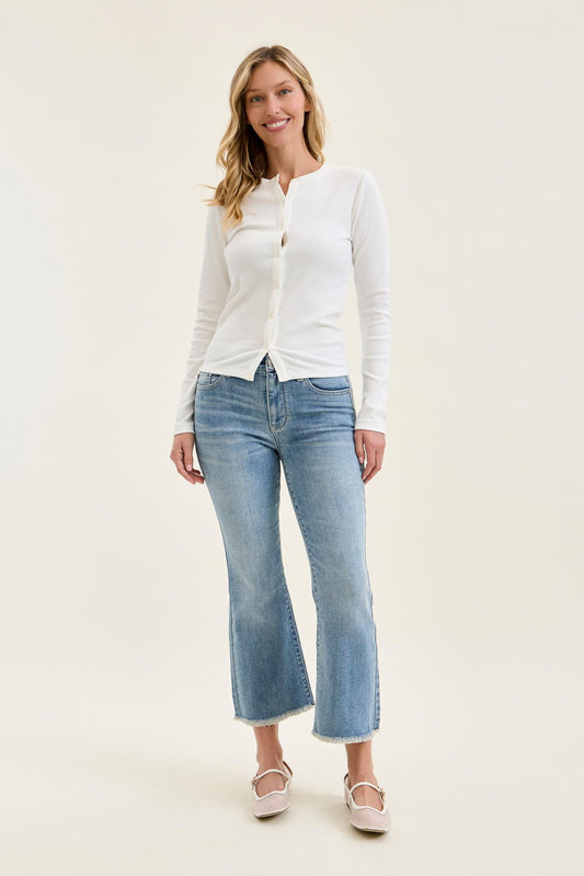 JB Kick Flare Frayed Hem