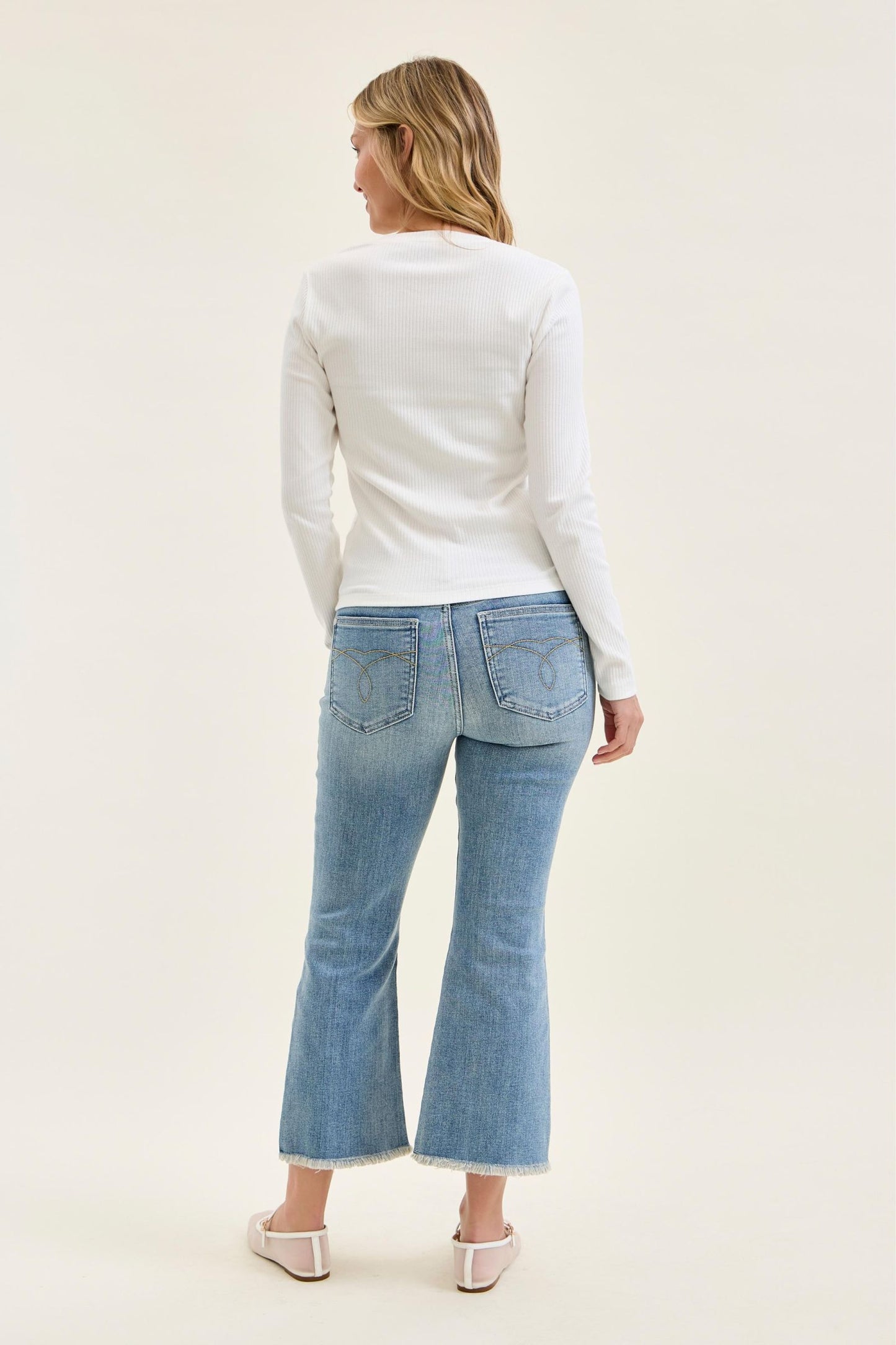 JB Kick Flare Frayed Hem