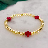 Stainless Steel Stretch Bracelet With Cross Detail